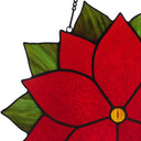 12"H Mary Holiday Poinsettia Stained Glass Window Panel