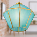 10" W Bouvier Metal and Stained Glass Pendant Light