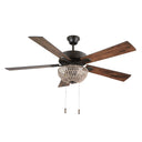 52"W Woven Rope 5-Blade LED Ceiling Fan