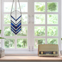 14"H Darby Blue Arrows Stained Glass Window Panel