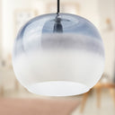 9.8" W Danielle Glam Blue/White Ombre Glass Globe Shade Pendant Light