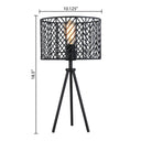 Roisin River of Goods Black Metal Cage-Shade 18.5-Inch Tripod-Base Accent Lamp