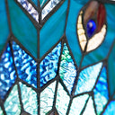 24"H Tiffany Style Stained Glass Peacock Star Window Panel