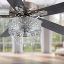 52"W LED Roxsie 5-Blade Crystal LED Chandelier Ceiling Fan
