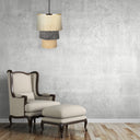 Enya 18"W Cream and Grey Fringe Pendant Light