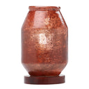 7.25" H Caroline Burnt Red Novelty Shade Accent Lamp with Mango Wood Block Base