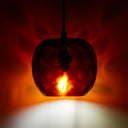 6" W Anthony Retro Red Hand-Blown Glass Globe Shade Pendant Light with Hand Cut Polka Dot Design