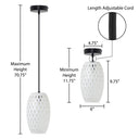 6" W Austin Glam White and Clear Glass Globe Shade Pendant Light