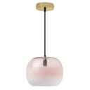 9.8" W Danielle Glam Pink/White Ombre Glass Globe Shade Pendant Light