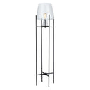 Leticia River of Goods Black Metal and Clear Glass Bowl 61-Inch Floor Lamp