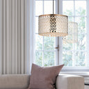 Parvinda 10" Silver, White and Brass-Colored Pendant Lamp