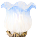 6"H Hand Painted Frosted Glass Flower Tulip Accent Lamp - Blue/White