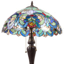 24.5" H Marlowe Multicolor Tiffany-Style Stained Glass Table Lamp - Close up lit