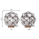 12.5" H Bronze & Clear Geometric Globe Shade Accent Lamp - River of Goods