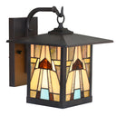 River of Goods Natural Stained Glass and Oil Rubbed Bronze 1-Light Outdoor Lantern Wall Sconce