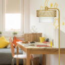 62.25"H Alena Mixed-Material Shade Floor Lamp