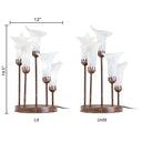19.5" H Calla Lily Bronze Base with White Glass Bell Shades Candlestick Table Lamp