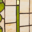 26"W Vintage Victorian Stained Glass Window Panel