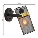 12"H Geo Black Painted Metal Mesh Drum Shade Wall Sconce