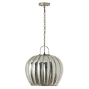 16 in. Nickel-Finish 1-Light Pendant with Silver Mercury Glass Shade