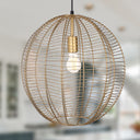 12"W Natalia Wire-Wrapped Caged Globe Shade Pendant Light