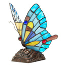 9"H Tiffany Stained Glass Flying Butterfly Accent Lamp