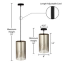 Fatima 8"W Silver Cutout Drum Pendant Light
