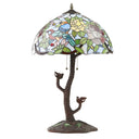25" H Phylicia Multicolored Dome Shaped Stained Glass Table Lamp with Novelty Base