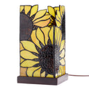9.75" H Sunflower Stained Glass Hurricane Uplight Accent Lamp