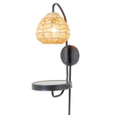 32.75”H Candlestick Wall Sconce with Tan Rattan Shade