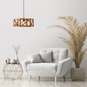 Morel Brown Mango Wood and Metal Pendant Light