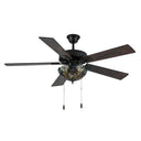 52" W Halston Indoor Tiffany Stained Glass Oil Rubbed Bronze Ceiling Fan with Remote Control