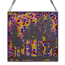 12" W Colorful Mosaic Landscape Stained Glass Window Panel
