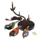 15" H Tiffany-Style Stained Glass Bird Novelty Table Lamp