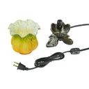 6.25" H Green and Orange Glass Tulip Accent Lamp