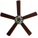 52"W LED Tiffany Style Stained Glass Halston Ceiling Fan with Remote Control