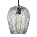 Lucinda 7.25"W Modern Silver Woven Metal Pendant Light