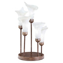 19.5" H Calla Lily Bronze Base with White Glass Bell Shades Candlestick Table Lamp