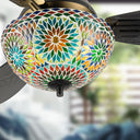 42" W Pierre LED Indoor Multicolored Mosaic Glass Ceiling Fan with Remote Control