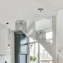8.13"W Sami Metal Pendant Light With Silver-Tone Shade
