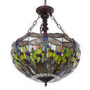 19.25" W Nancy Traditional Multicolored Stained Glass Bowl Shade Pendant Light