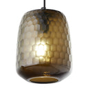 7" W Payton Retro Brown Hand Blown Glass Globe Shade Pendant Light with Hand Cut Honeycomb Design