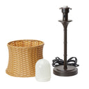 25.25"H Outdoor and Indoor Basket Weave Table Lamp
