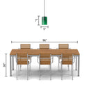 5" W Elowen Mid-Century Modern Green Cylinder Hand Blown Glass Shade Pendant Light