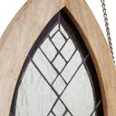 36" H Victorian Checkerboard Cathedral-Style Stained Glass Window Panel