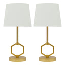 17.75"H Marler Gold & White Twin Table Lamps