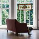 30"L Fleur De Lis Stained Glass Pub Window Panel