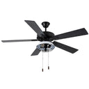 52" 5-Blade LED Metal Lantern Lighted Ceiling Fan