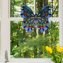 12"H Love Life Butterfly Stained Glass Window Panel