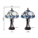 Tula 24.75" H Tiffany-style Teal Bowl Shade Stained Glass Table Lamp